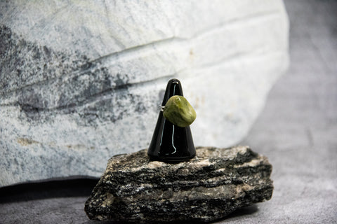 Jade-Green Stone Ring