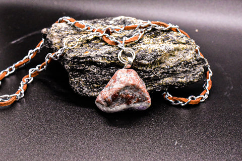 Necklace - Red and White Quartz