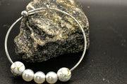 Bracelet - Silver with Pearly Beads