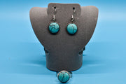 Earrings and Ring Set - Turquoise Cabochon