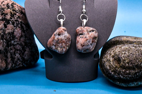 Earrings - Red Quartz Rock with Accents