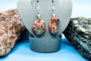 Earrings - Red Rock with Quartz and Sand Accents