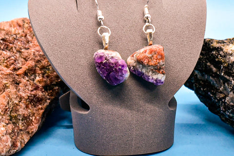 Earrings - Quartz with Amethyst