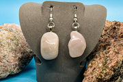 Earrings - Polished White Stone