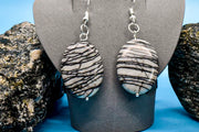 Earrings - Dramatic Jasper Black and White Stones