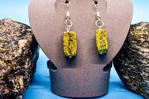 Earrings - Green with Yellow/Gold accents