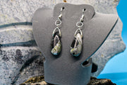 Earrings - Black and White Jasper Drops