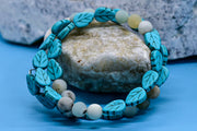 Bracelet - Memory Wire with Abundant Turquoise Pieces