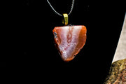 Necklace - Striking Red and Quartz Rock