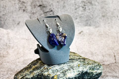 Earrings - Dramatic Blue Accented Rocks