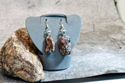 Earrings - Red Accented Rock