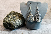 Earrings - Dramatic Black and White Accented Quartz