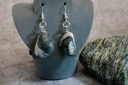 Earrings - Dramatic Black and White Layered Rocks