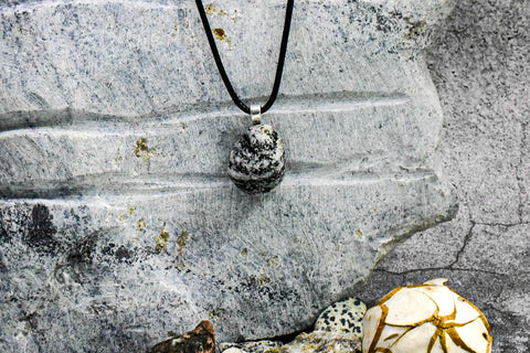 Necklace - Dramatic Black and White Layered Rock