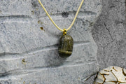 Necklace - Gray Rock with Coloured Layers