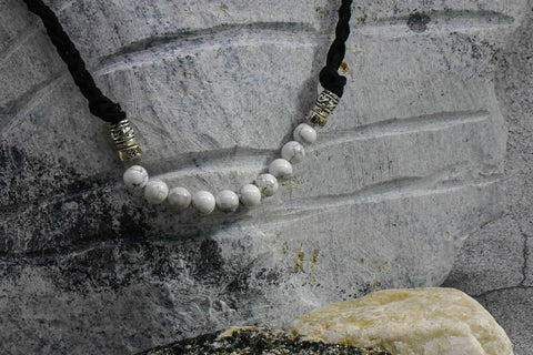 Necklace - White Jasper Beads