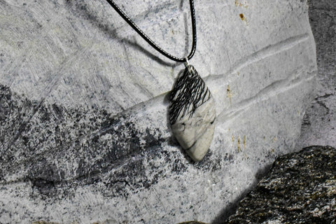 Necklace - Black Silk Stone