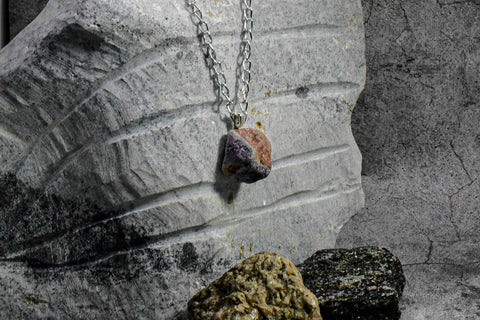 Necklace - Quartz with Desert Red and Amethyst Features