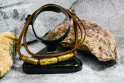 Bracelet or Necklace - Brown Suede and Brass Complements