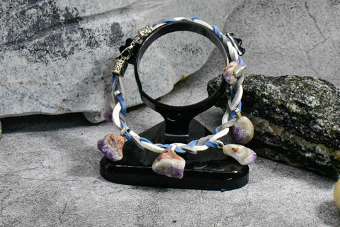 Bracelet - Multicoloured Cord and Amethyst