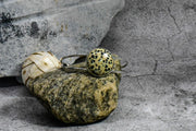 Bracelet - Cream Coloured with Black Accents Cabochon Stone