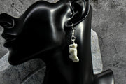 Earrings - Black Accented White Quartz