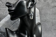 Earrings - Dramatic Black and White Accented Quartz