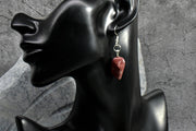 Earrings - Dramatic Dark Red Stones