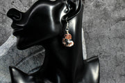 Earrings - Dramatic Red Rock with Quartz Accents