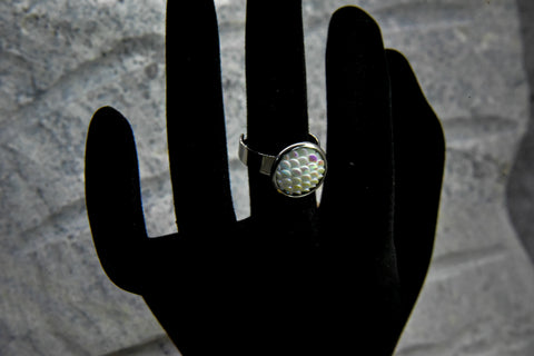 Ring - Black and Silver Cabochon