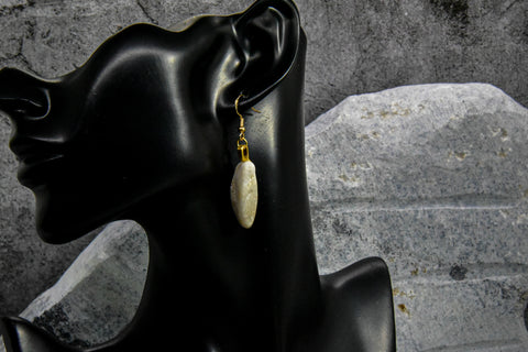 Earrings - Natural White Rock