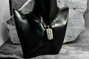 Necklace - Quartz with Vertical Black Layers