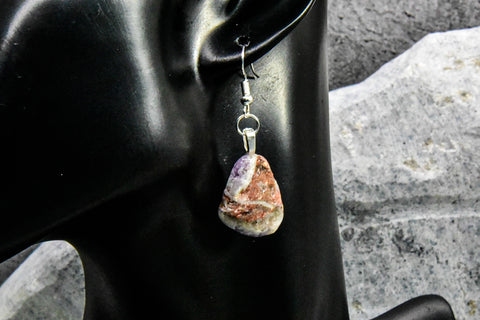 Earrings - White Quartz and Amethyst