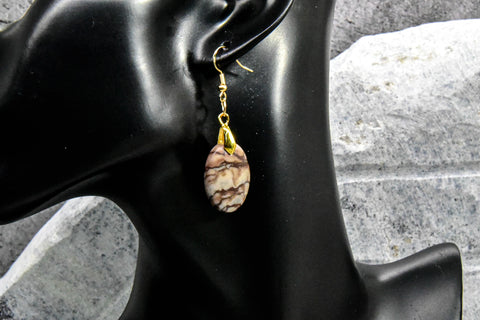 Earrings - Brown Zebra Drops