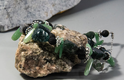 Eye-Catching Moss Agate Bracelet