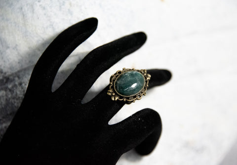 Ring - Dark Green Accented Cabochon