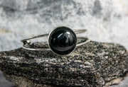 Bracelet - Silver with Black Cabochon Stone