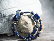 Bracelet - Memory Wire with Lapus Lazuli