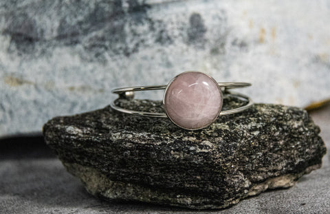 Bracelet - Rose Coloured Cabochon Stone