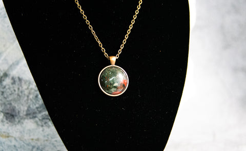 Necklace - Mysterious Dark Green Cabochon