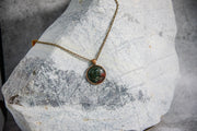 Necklace - Mysterious Dark Green Cabochon