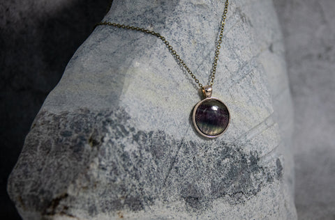 Necklace - Mysterious Purple/Green Cabochon