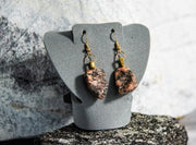 Earrings - Dark Red Accented Quartz