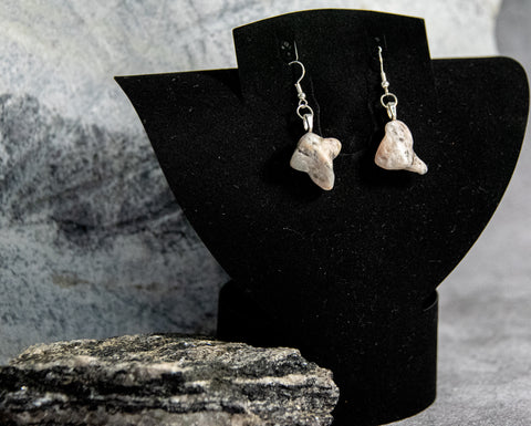 Earrings - Dramatically Shaped White Quartz