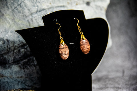 Earrings. - Dramatic Brown Zebra Stones