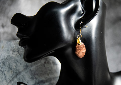 Earrings. - Dramatic Brown Zebra Stones