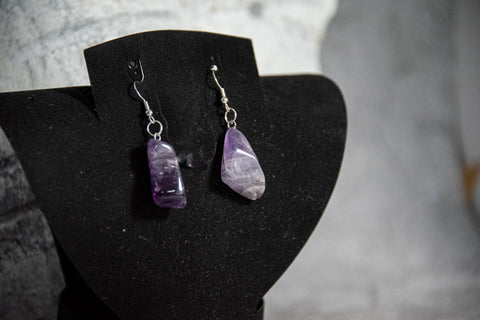 Earrings - Polished Amethyst