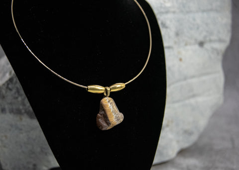 Tiger Eye Hoop Necklace