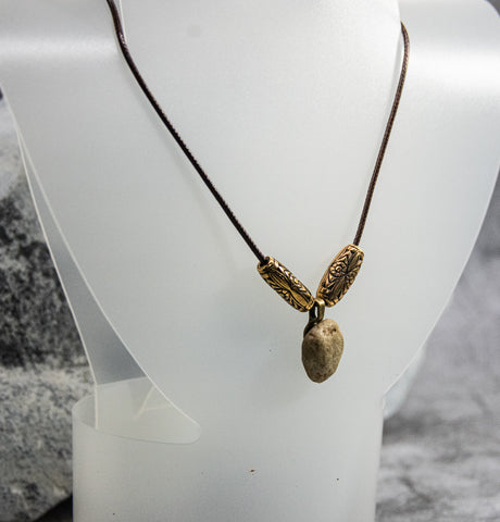 Leather Necklace with Graceful Rock Pendant