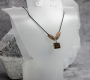 Leather Cord Necklace with Tiger Eye Stone